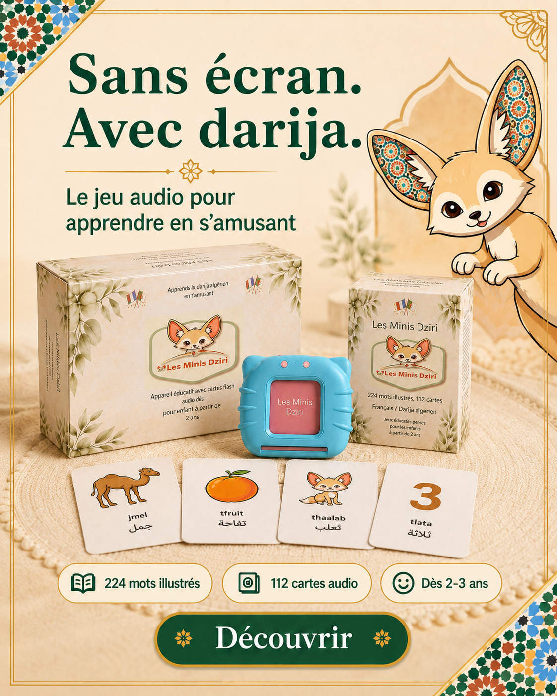 Cartes Flash Audibles – édition darija algérien
