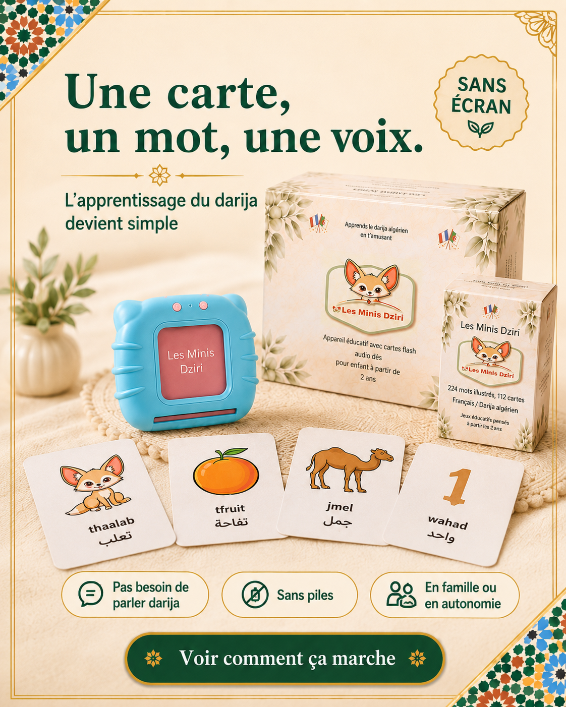 Cartes Flash Audibles – édition darija algérien